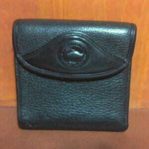 Vintage Dooney & Bourke Black All Weather Trifold Leather Wallet